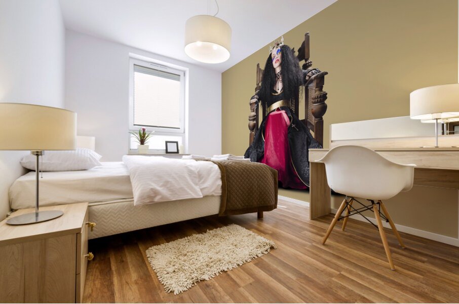 Fantasy queen on throne Mural print