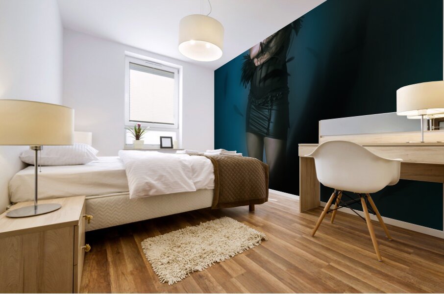 Soft dark beauty in full length creative fashion Mural print