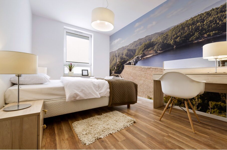 Picturesque hydroelectric dam Mural print