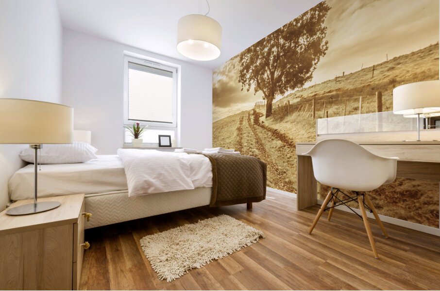 Tasmania farm sunrise Mural print