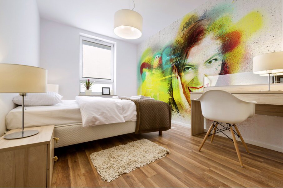 Crazy pin-up graffiti Mural print