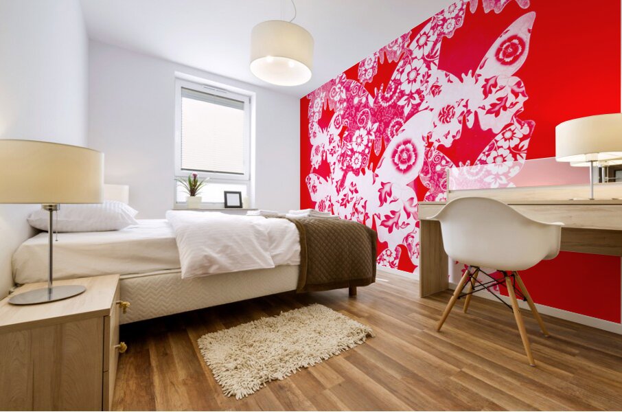 Exotic red wings Mural print