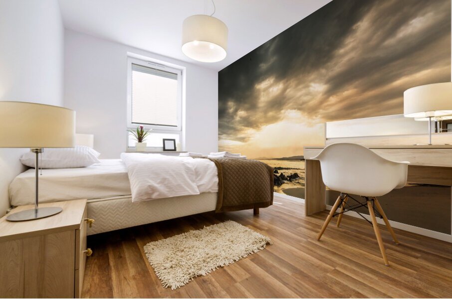 Exotic seaside sunrise Mural print