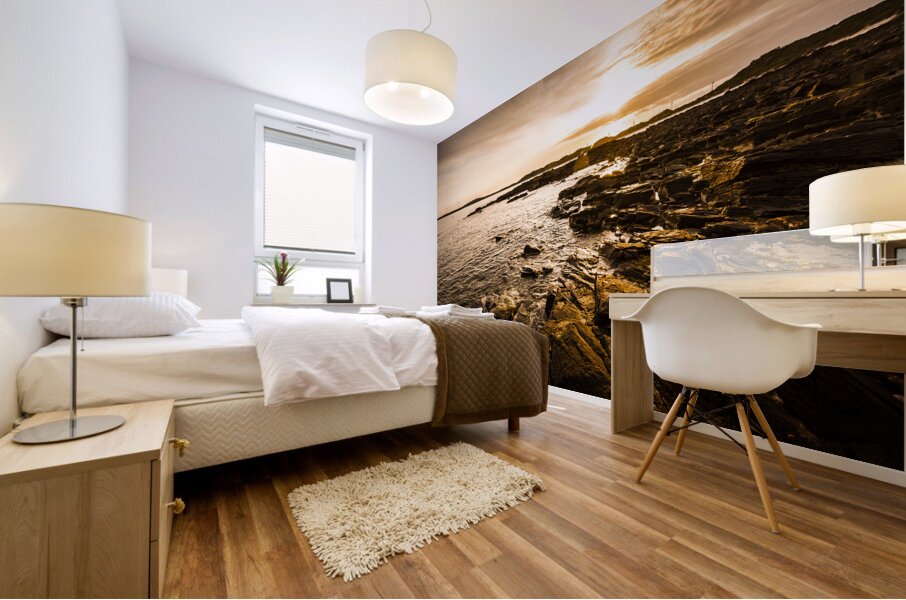 Petal point ocean sunrise Mural print