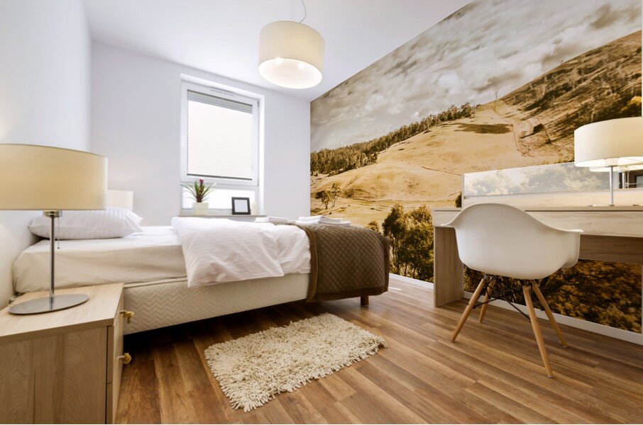 Old summer hills Mural print