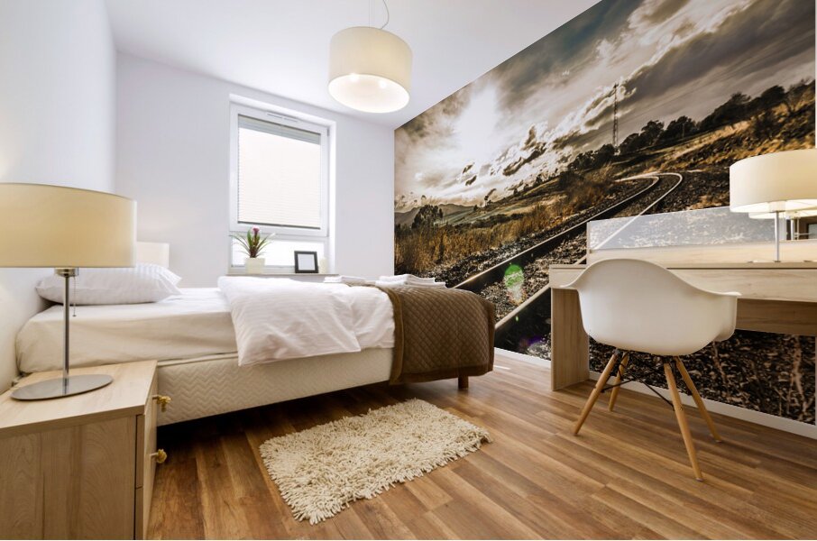 Old railroad track Mural print
