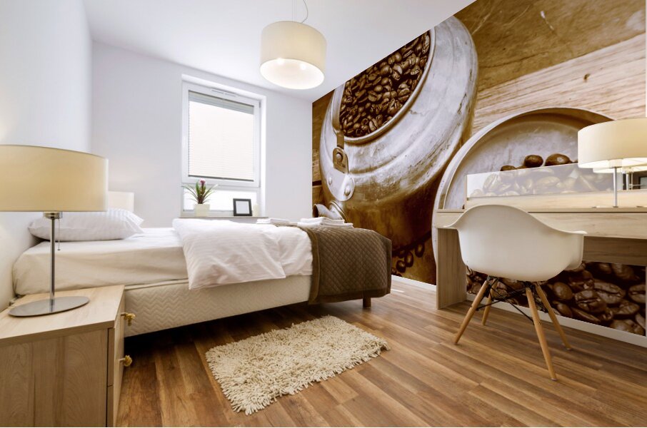 Vintage cafe scene Mural print