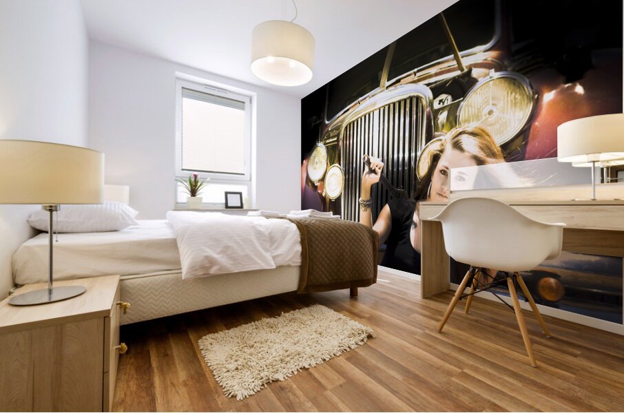 Female Auto Mechanic Mural print