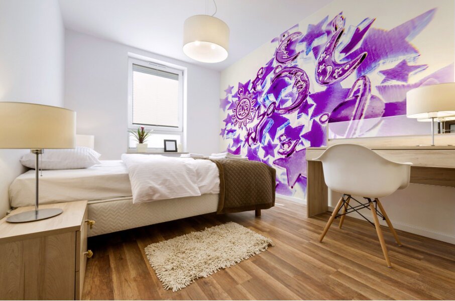 Purple planetarium Mural print