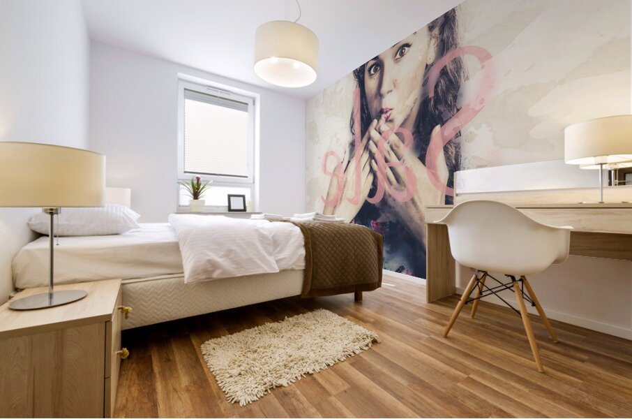 Surprised pin up window shopper at store sale Mural print