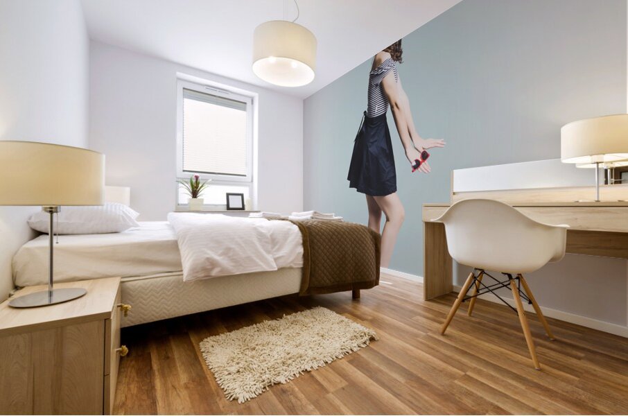 Vintage toned pinup portrait Mural print