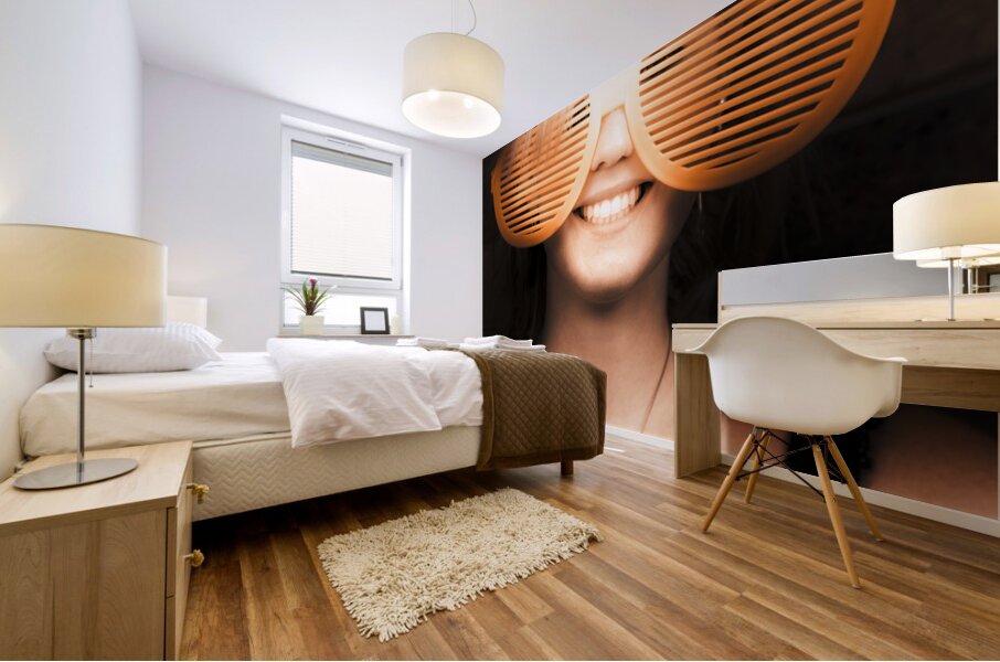 Woman With Funny Sunglasses Mural print