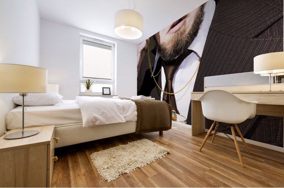 Man Dumbfounded By A Floating Fly Mural print