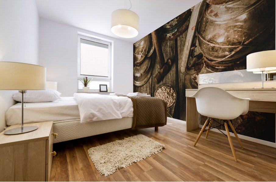 Weathered wooden whisky  Mural print