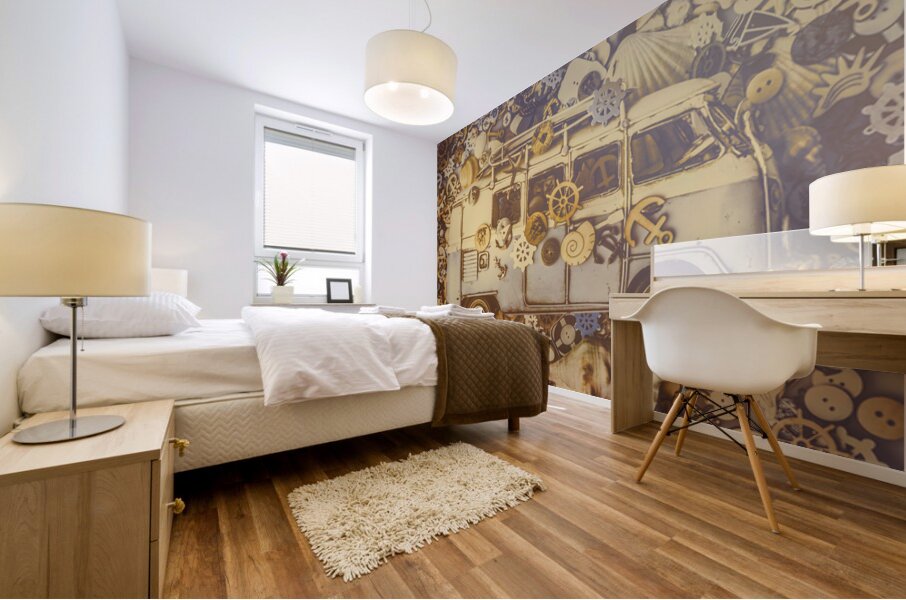 Coastal Charm Camper Mural print