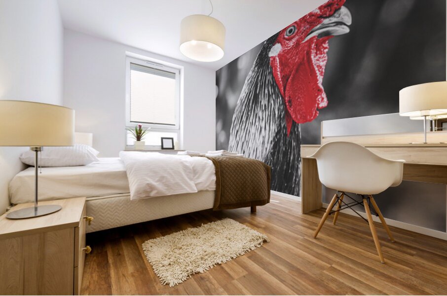 Rooster Red  Mural print