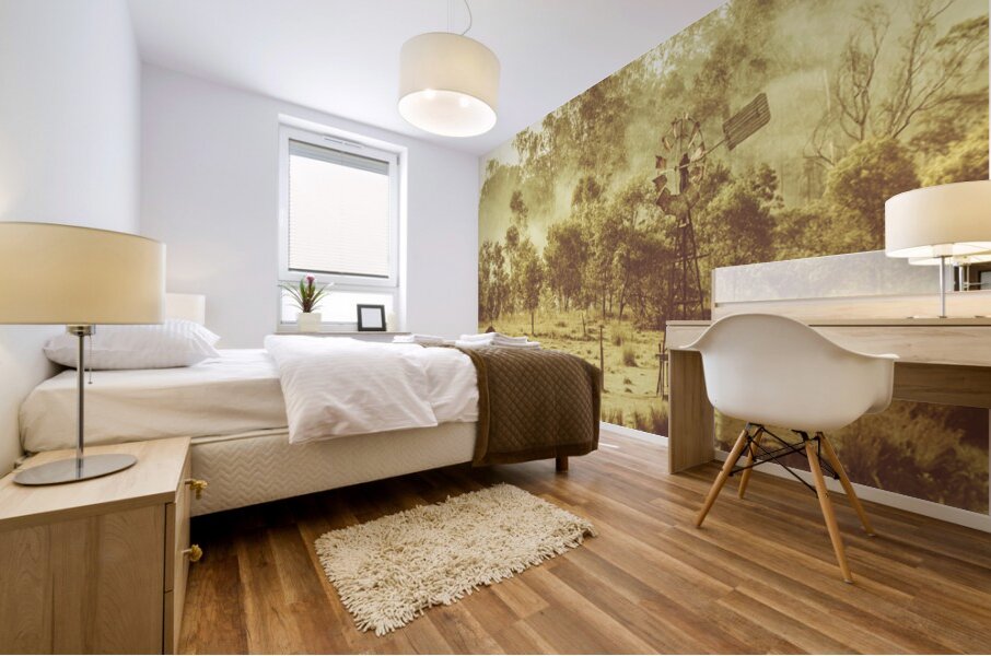 Black Horse Creek Windmill Mural print