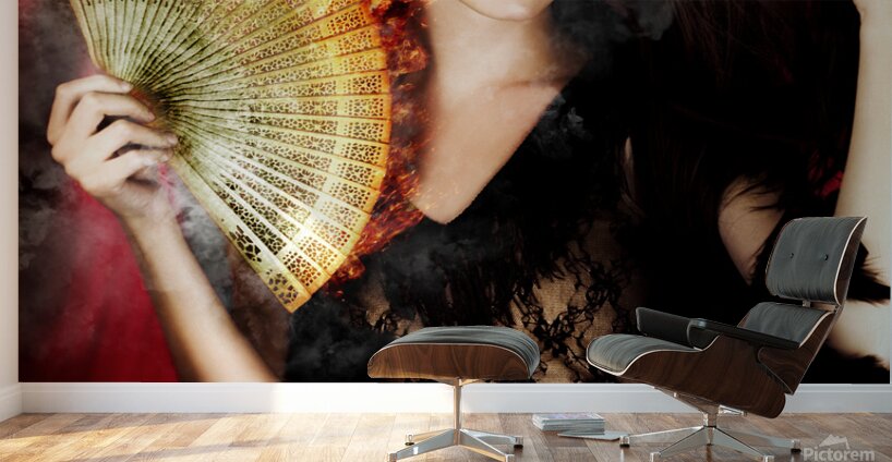 Hot Female Fire Dancer Wall Murals