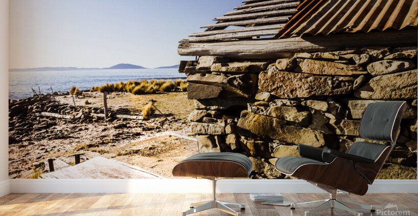 Old stone coastal boat house Wall Murals