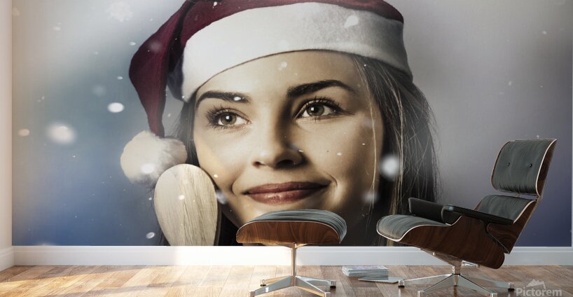 Christmas woman cooking up winter food idea Wall Murals