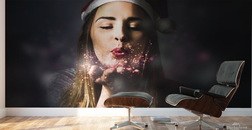 Elf sharing the magic of christmas Wall Murals