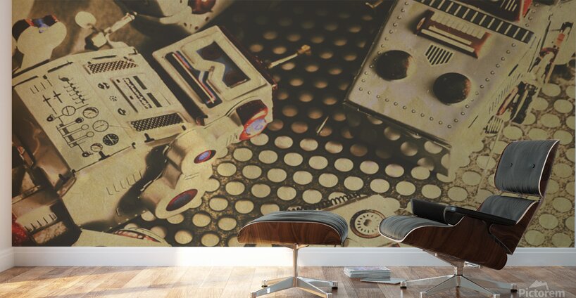 Vintage robot charging zone Wall Murals