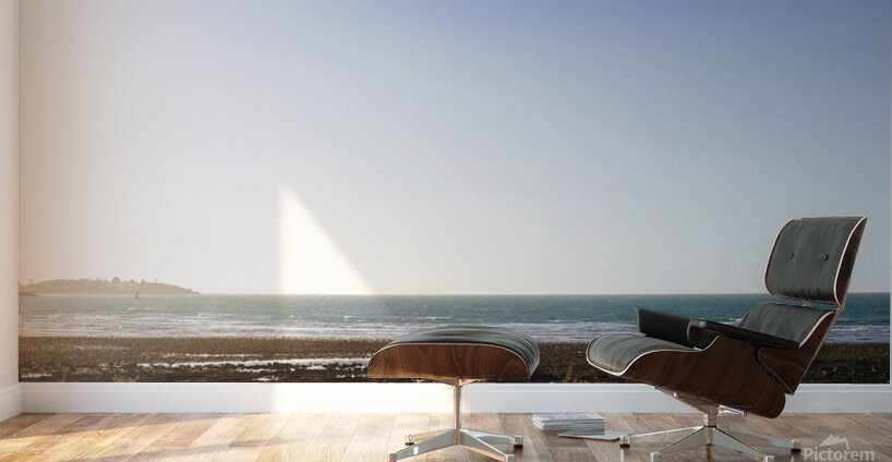 Male tourist enjoying ocean landscape sunset Wall Murals