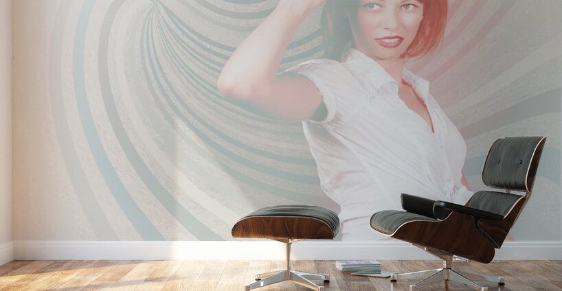 High-key fashion photograph of a funky pinup girl  Wall Murals