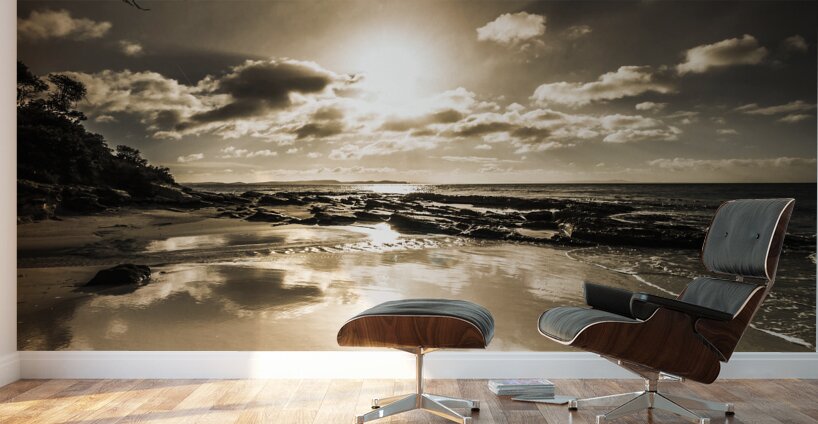 Sun sand and sea reflection Wall Murals