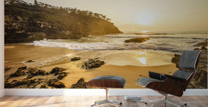 Golden seascape Wall Murals
