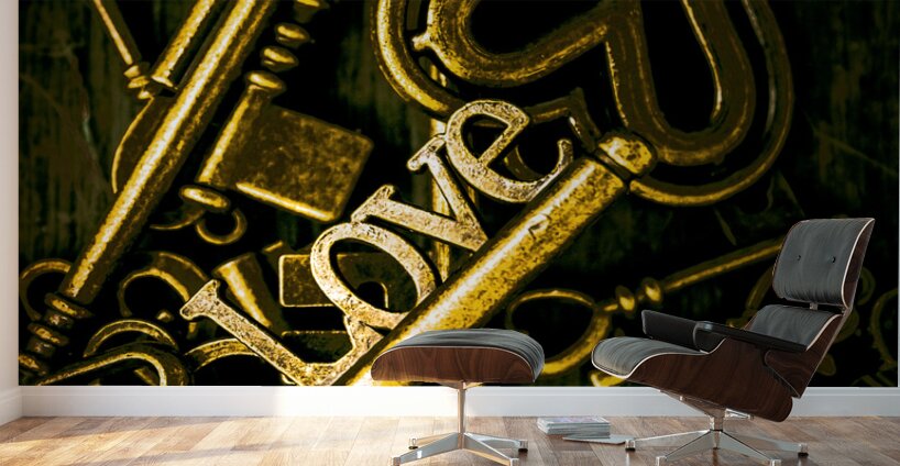 Romantic still life keys in sentiments of love Wall Murals