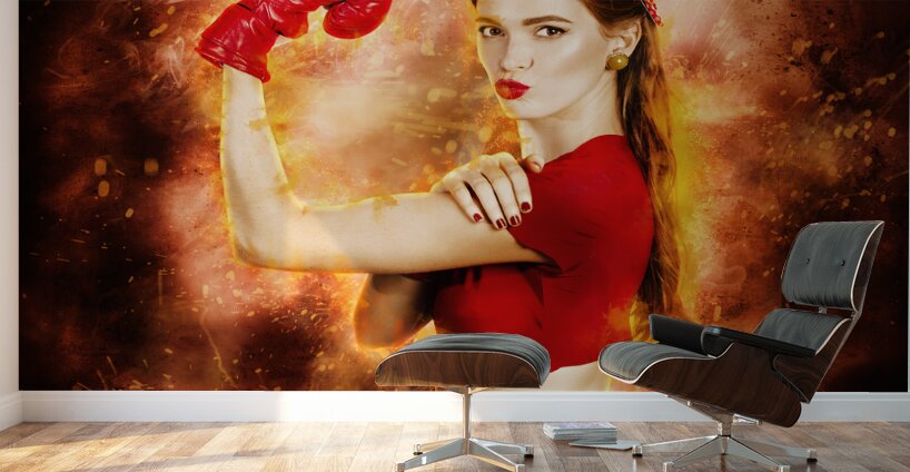 Pin up boxing girl  Wall Murals