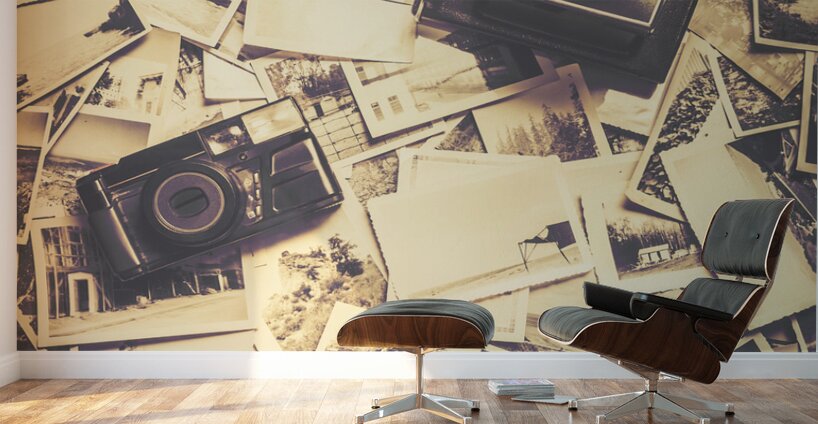 Cameras on a visual storyboard Wall Murals