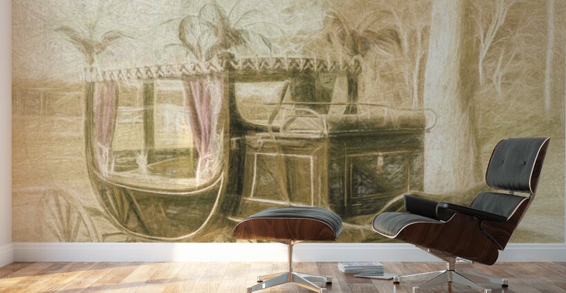Horse drawn funeral cart  Wall Murals