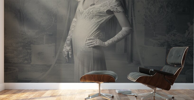 Evil vintage ghost at scary haunted castle Wall Murals