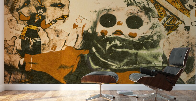 Spooky carnival clown doll Wall Murals