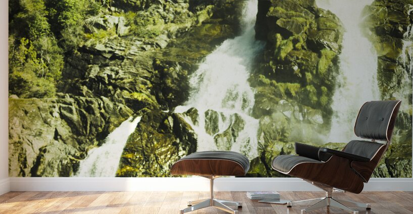 Rocky mountain waterfall Wall Murals