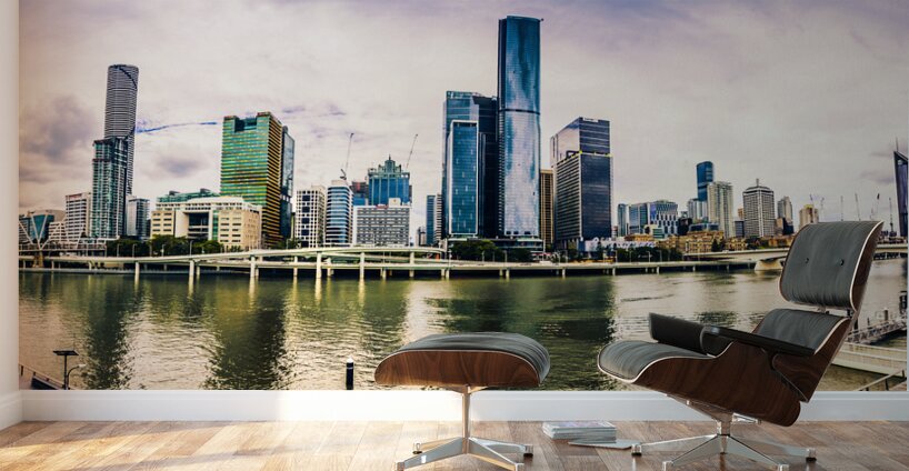 Brisbane City Skyline Wall Murals