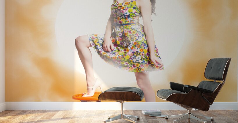 Backlit pin-up beauty Wall Murals