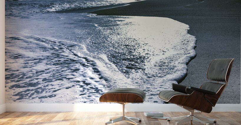 Blue moonlight beach landscape Wall Murals