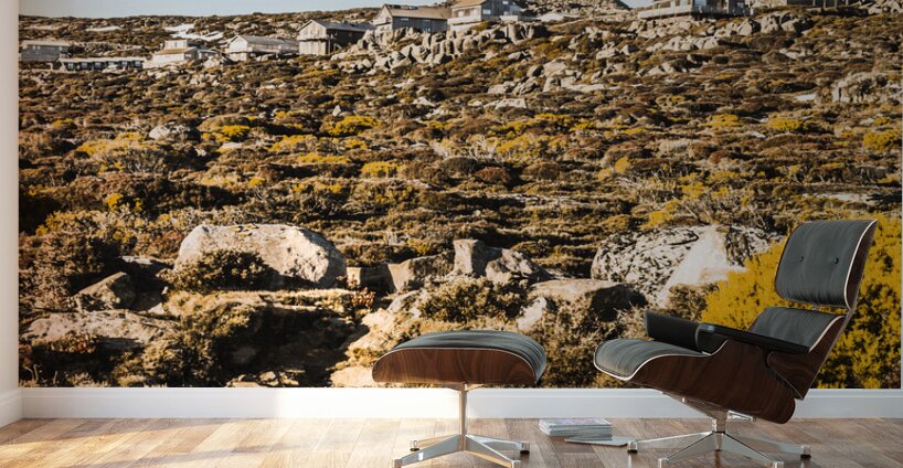 Rugged mountain town Wall Murals