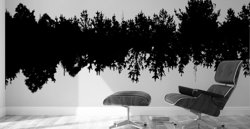 Sound waves made of trees reflected Wall Murals