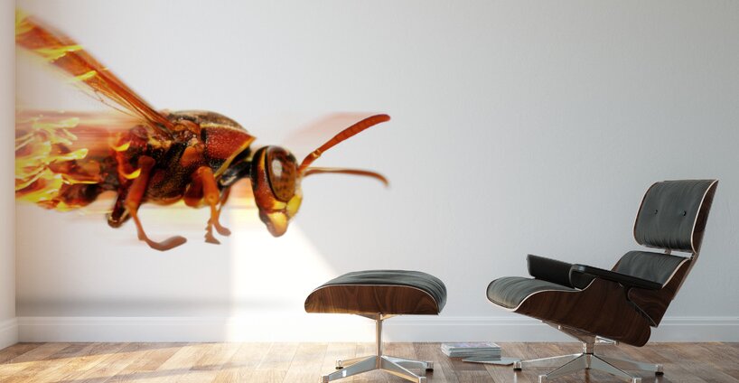 Fire Wasp Racing At Scorching Speed Wall Murals