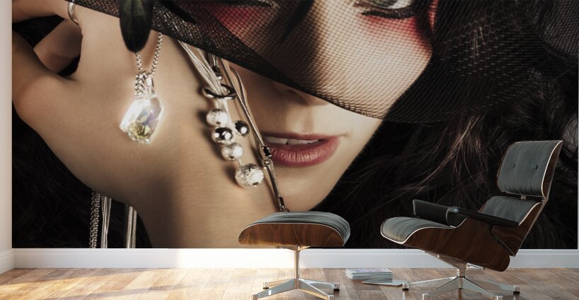 Beautiful Female Fashion Model In Luxury Jewellery Wall Murals