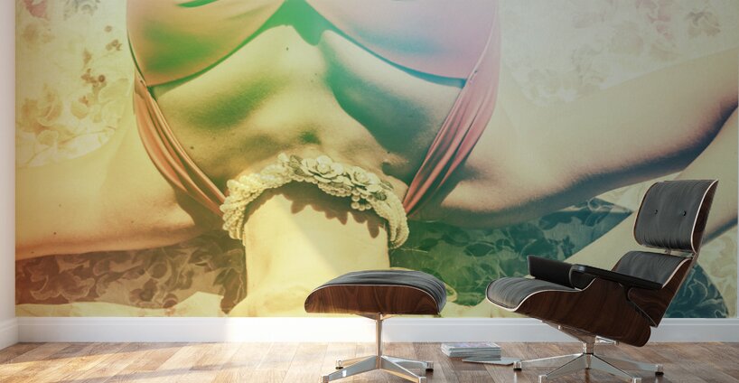 Retro pin-up pool party Wall Murals