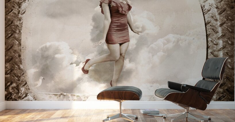 Forties and fifties military pinup poster girl Wall Murals