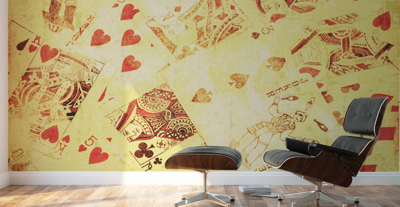 Vintage poker background Wall Murals