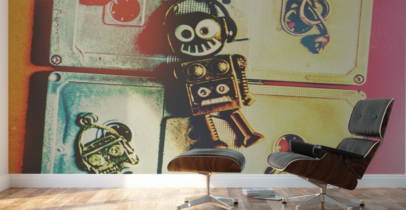 Pop art music robot Wall Murals