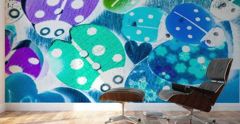 Love leaves and ladybeetles Wall Murals