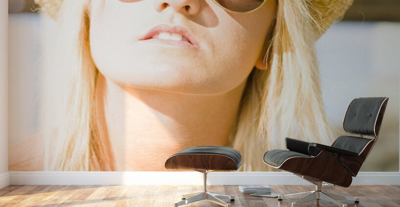 Face Of A Woman In Sunglasses On Holiday Wall Murals